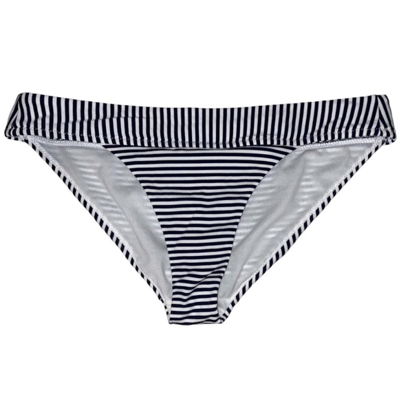 ATHLETA Navy Blue and White Striped Bikini Bottoms Size Small - Picture 1 of 6